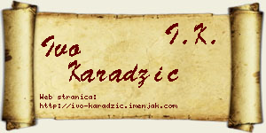Ivo Karadžić vizit kartica